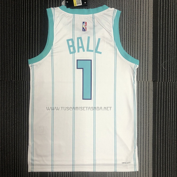 Camiseta LaMelo Ball NO 1 Charlotte Hornets Association 2022-23 Blanco